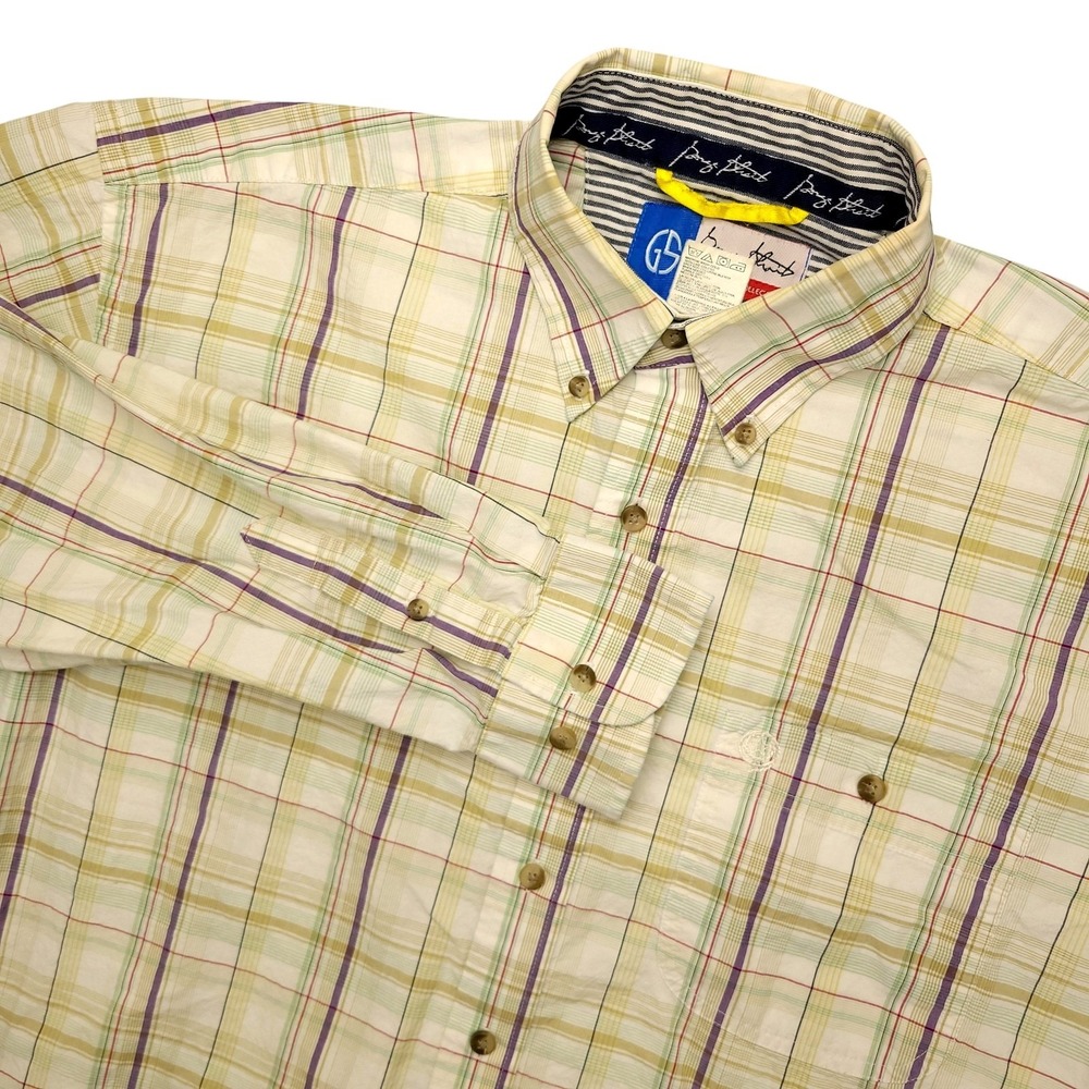Wrangler George Strait‎ Shirt Mens Large Plaid Cowboy Cut Western Long Sleeve